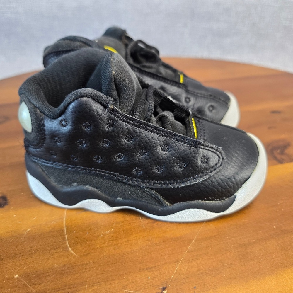 Jordan 13 Retro Playoffs 2023 Black and White Toddler Sneakers DJ3004-062 6C